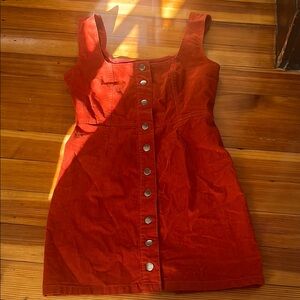 UO Button Front Corduroy Dress